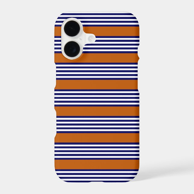 Navy blue and white stripes with burnt orange (Back)