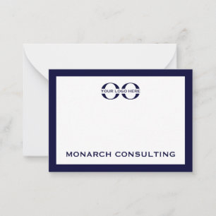 Navy Blue and White Typographic Business Logo Card