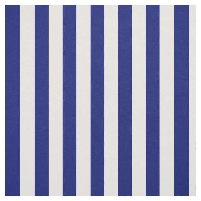 Navy Blue and White Vertical Stripes Fabric (Swatch)