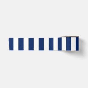Navy Blue and White Vertical Stripes Satin Ribbon