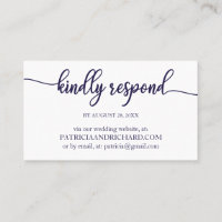 Navy Blue And White Wedding Online RSVP