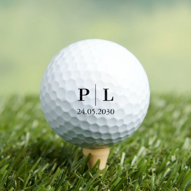Navy Blue and White Wedding Personalised Golf Ball (Insitu Tee)