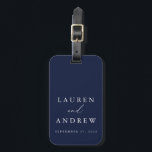 Navy Blue and White Wedding Personalised Luggage Tag<br><div class="desc">Gorgeous,  custom navy blue luggage tag. Perfect gift for the newlyweds in your life!</div>