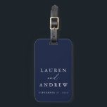 Navy Blue and White Wedding Personalised Luggage Tag<br><div class="desc">Gorgeous,  custom navy blue luggage tag. Perfect gift for the newlyweds in your life!</div>