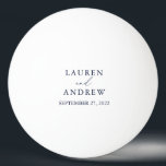 Navy Blue and White Wedding Personalised Ping Pong Ball<br><div class="desc">Gorgeous navy blue ping pong ball. Perfect gift for the newlyweds in your life!</div>
