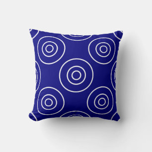 Navy blue and white with circles cushion