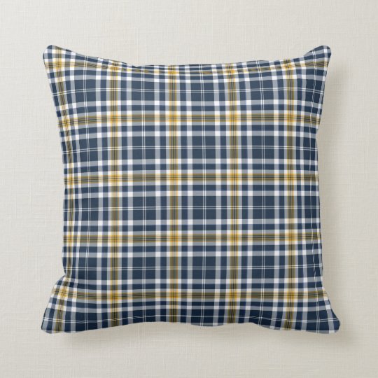 navy plaid pillow