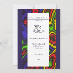 Navy-Blue Ankara Wedding Invitation