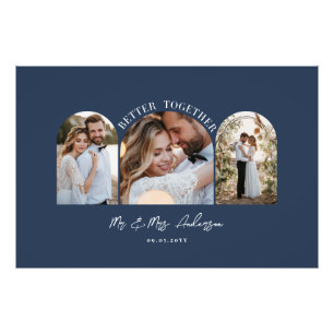 Navy blue arch multi photo wedding gift decor