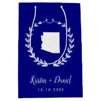 Navy Blue Arizona Map Wedding Welcome Swag