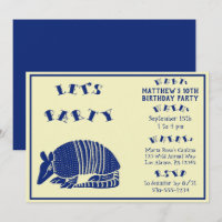 Navy Blue Armadillo Personalised Birthday Party