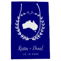 Navy Blue Australia Map Wedding Welcome Swag
