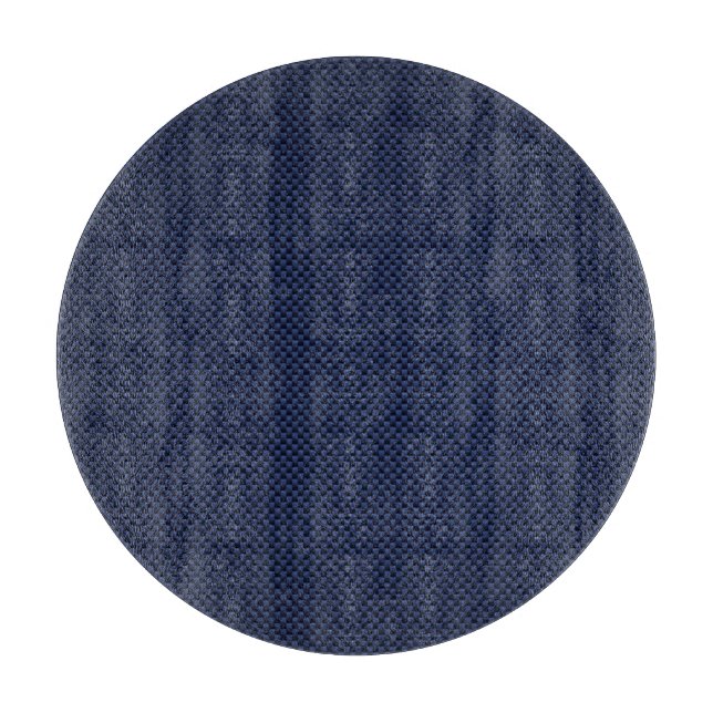 Navy Blue Automotive Carbon Fibre Weave Print Cutting Board (Front)