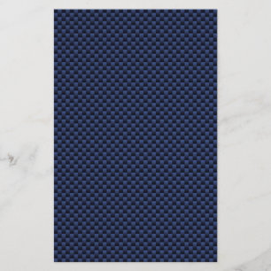 Navy Blue Automotive Carbon Fibre Weave Print Stationery
