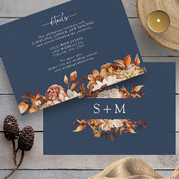 Navy Blue Autumn Details Enclosure Card