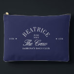 Navy Blue Bachelorette Bach Club Cosmetic Bag<br><div class="desc">Elegant navy blue bachelorette cosmetic bag featuring refined serif typography and a classic Bach Club design. Perfect for bachelorette weekends, bridal party gifts, and stylish travel essentials. Fully customizable — personalize the name, dates, and event details to match your celebration. A chic and practical keepsake for the bride and bridesmaids...</div>