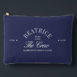 Navy Blue Bachelorette Bach Club Cosmetic Bag<br><div class="desc">Elegant navy blue bachelorette cosmetic bag featuring refined serif typography and a classic Bach Club design. Perfect for bachelorette weekends, bridal party gifts, and stylish travel essentials. Fully customizable — personalize the name, dates, and event details to match your celebration. A chic and practical keepsake for the bride and bridesmaids...</div>