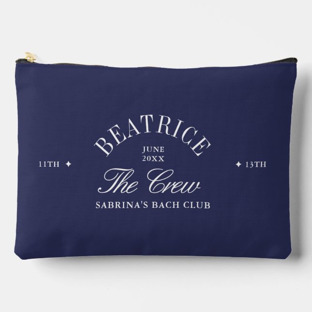 Navy Blue Bachelorette Bach Club Cosmetic Bag  (Front)
