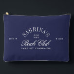 Navy Blue Bachelorette Bach Club Cosmetic Bag<br><div class="desc">Elegant navy blue bachelorette cosmetic bag featuring refined serif typography and a classic Bach Club design. Perfect for bachelorette weekends, bridal party gifts, and stylish travel essentials. Fully customizable — personalize the name, dates, and event details to match your celebration. A chic and practical keepsake for the bride and bridesmaids...</div>