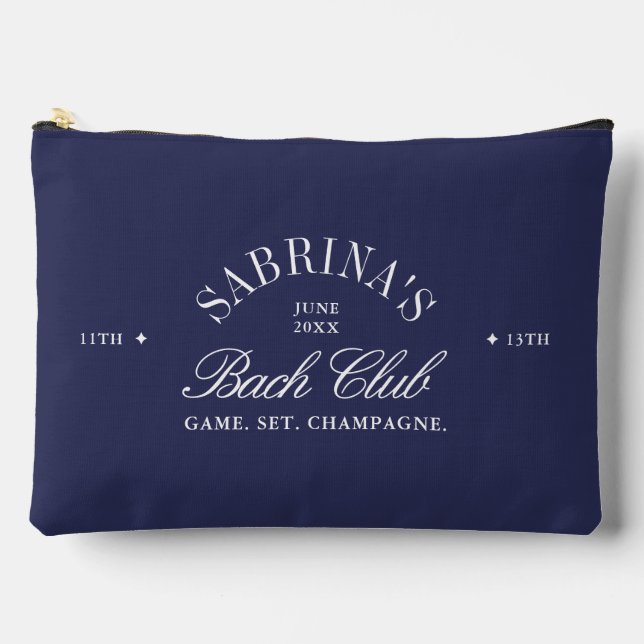 Navy Blue Bachelorette Bach Club Cosmetic Bag  (Front)