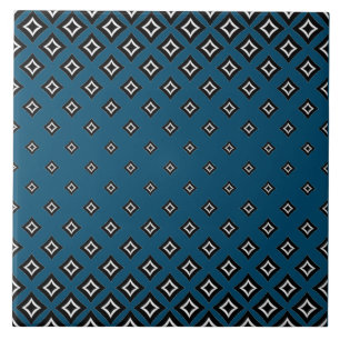 Navy Blue Background and Geometric Square Pattern Tile