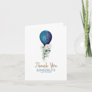 Navy Blue Balloon Baby Shower Thank You
