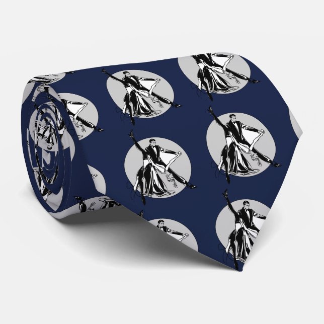 Navy Blue Ballroom Dancing Tie (Rolled)