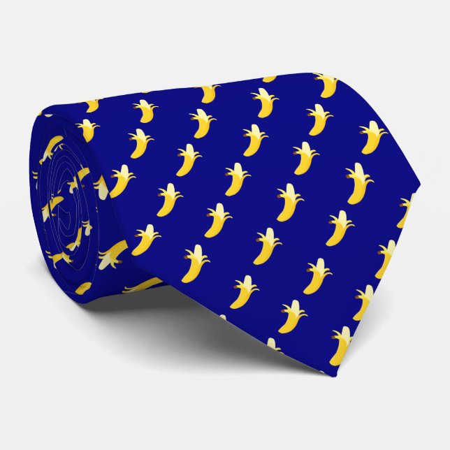 Navy Blue Banana Tie (Rolled)
