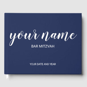 Navy Blue Bar Mitzvah Guest Book