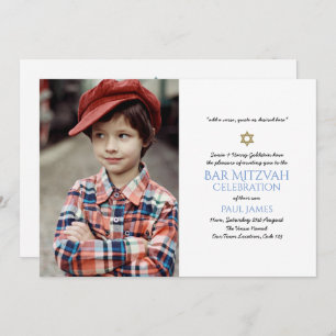 Navy Blue Bar Mitzvah Invitations Elegant Floral