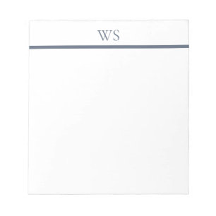 Navy Blue Bar Monogram Personalised Notepad