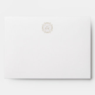 Navy Blue Baroque Wedding Envelope with Monogram