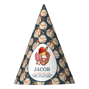 Navy Blue Baseball Kids Birthday Party Watercolor Hat