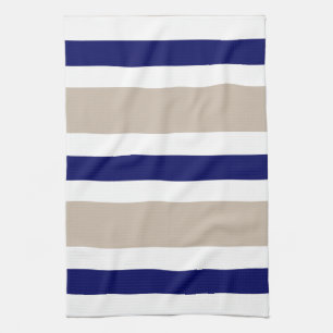 Navy Blue Beige & White Kitchen Towel Gift