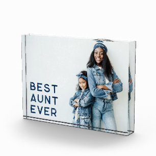 Navy Blue Best Aunt Ever Photo Block