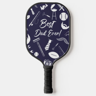 Navy Blue Best Dad Ever Pickleball Paddle