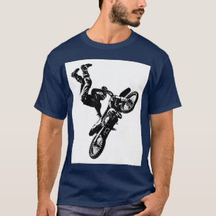 Navy Blue Biker Pop Art Motivational Trendy T-Shirt