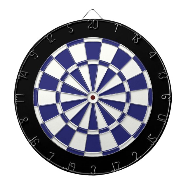 Navy Blue Black And White Dartboard (Front)