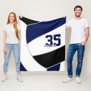 navy blue black ginormous volleyball fleece blanket