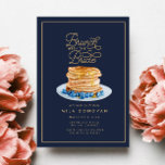 Navy Blue Blueberry Pancakes Bridal Shower Brunch Invitation<br><div class="desc">Navy Blue Blueberry Pancakes Bridal Shower Brunch Invitation</div>