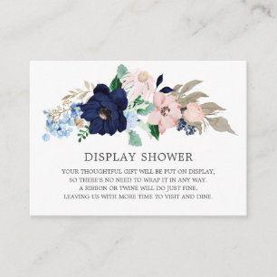 Navy Blue & Blush Display Shower Enclosure Card