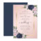 Navy Blue Blush Gold Floral Wedding