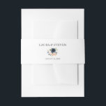 Navy Blue Blush Pink Floral Personalised Wedding Invitation Belly Band<br><div class="desc">Modern and Minimal design printed Navy Blue Blush Pink Floral Blossom Personalised Wedding Invitation Belly Band that can be customised with your text. Check out the Graphic Art Design store for other products that match this design!</div>