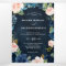 Navy Blue Blush Pink Trifold Wedding Invitation