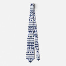 Navy Blue Boho Style Ocean Pattern