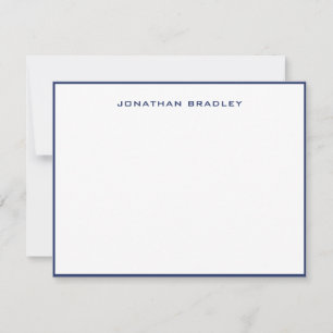 Navy Blue Border All Caps Full Name Card