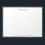 Navy blue border Business Formal  Notepad<br><div class="desc">Personalised , Classic and elegant Notepad with Navy blue border. You can easily change the font to any style or colour of your choice by clicking on "Edit this design template" boxes on the right hand side of the item, or click the blue "Customise it" button to arrange the text,...</div>