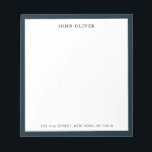 Navy blue border Formal Note pad<br><div class="desc">Personalized , Classic and elegant notepad with Navy blue border. You can easily change the font to any style or color of your choice by clicking on "Edit this design template" boxes on the right hand side of the item, or click the blue "Customize it" button to arrange the text,...</div>
