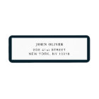 Navy blue border Formal return address Label