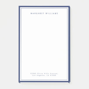 Navy Blue Border Modern Minimalist Post-it Notes